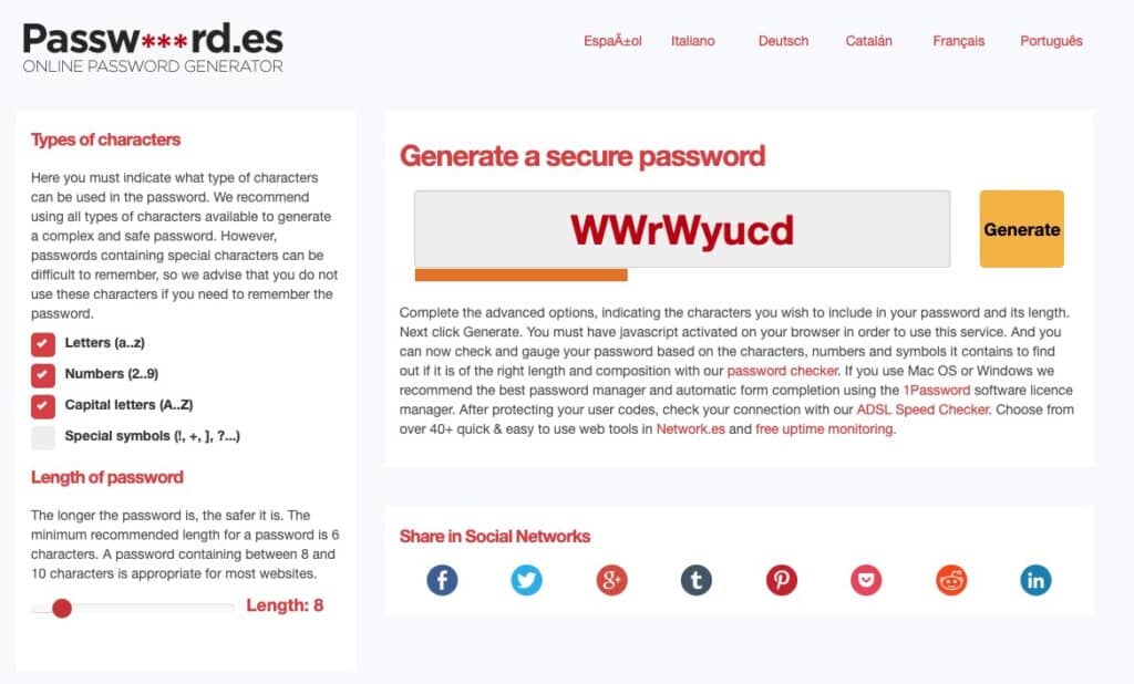 password originale