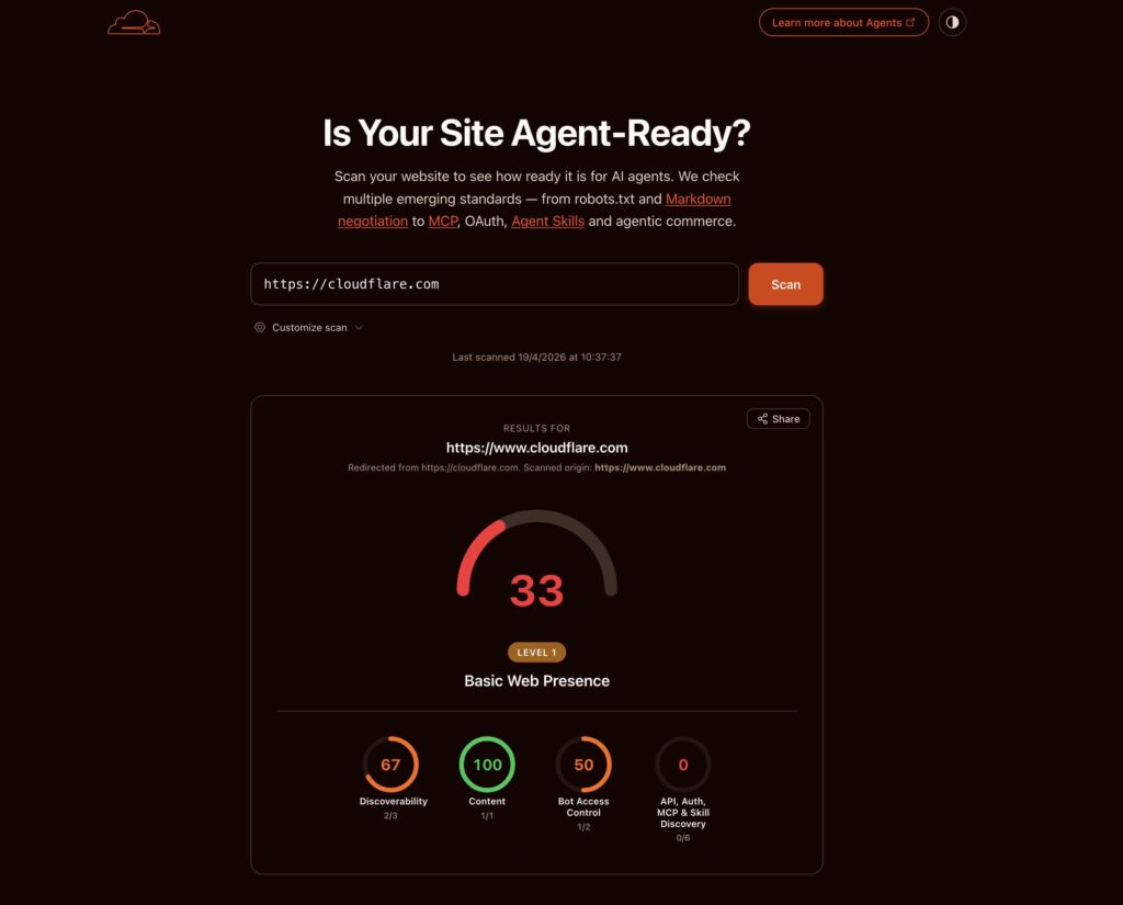is agent ready cloudflare