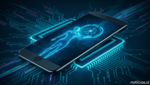 Smartphone con interfaz de agente IA de OpenAI sobre chips Qualcomm y MediaTek