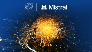 Logotipos del CERN y Mistral, que se alían para desarrollar IA para la ciencia